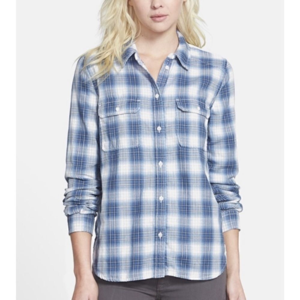 Paige Trudy Button Front Plaid Shirt